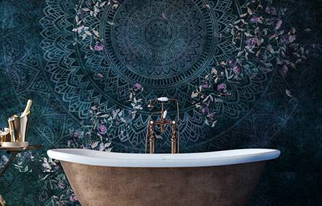 Revêtement mural de salle de bain :  le papier peint
