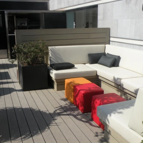 Lame de terrasse en bois composite Élégance, finition rainurée 