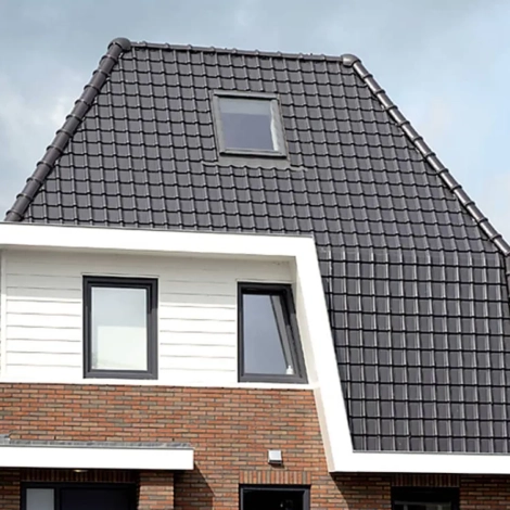 Collection de tuiles en bardage béton et terre cuite