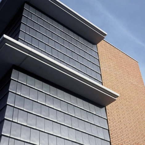 Collection de tuiles en bardage béton et terre cuite