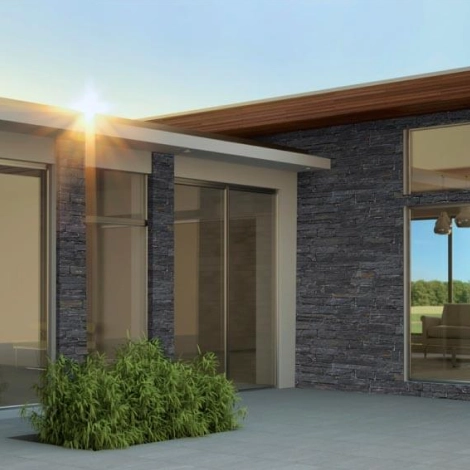 Plaquette de parement mural Stonepanel Infercôa noire