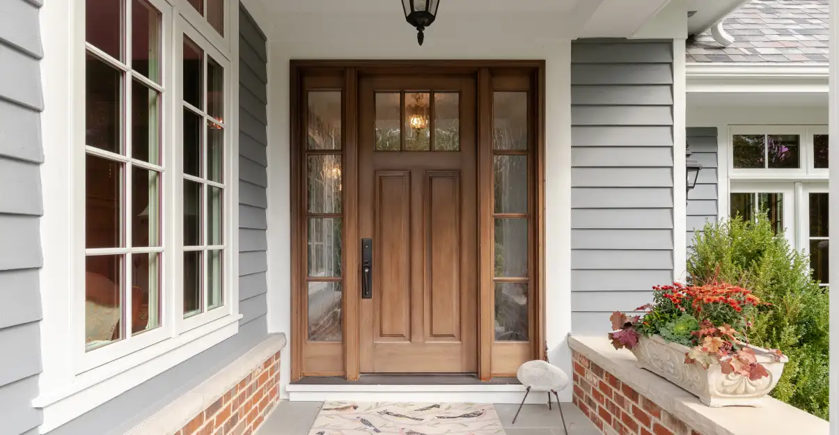 La porte d'entrée en bois