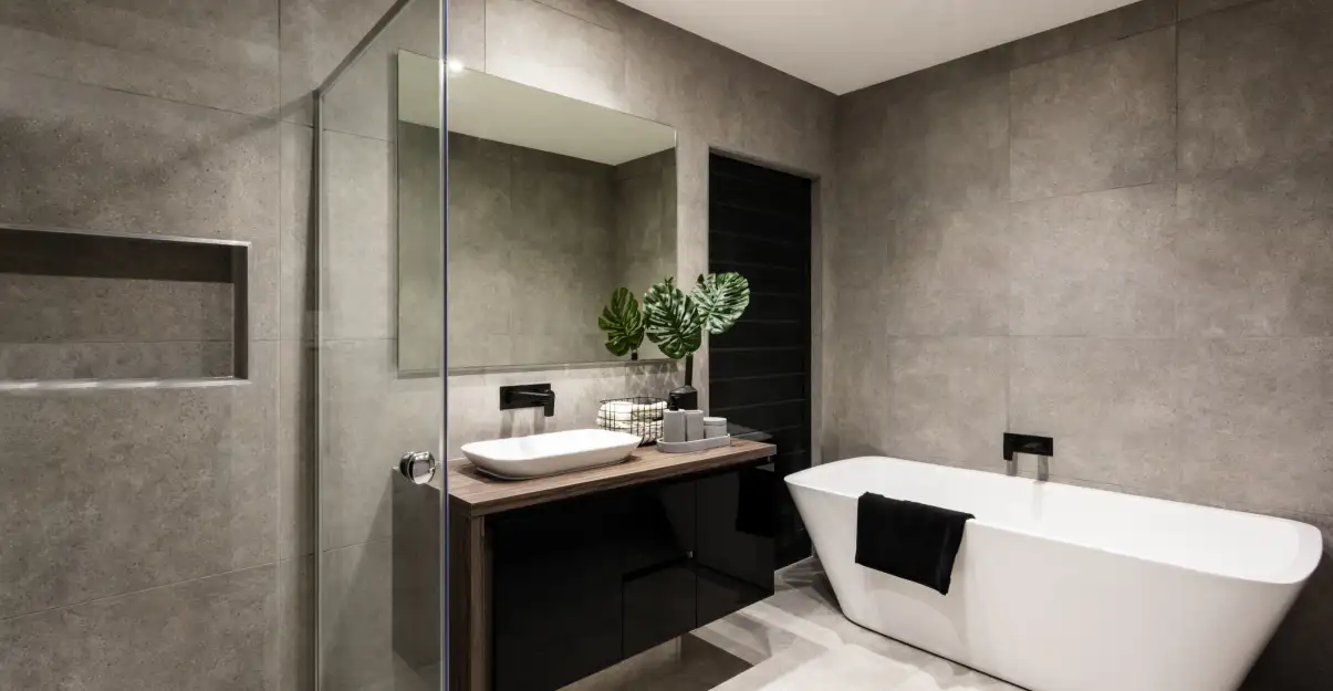 salle de bain carrelage gris