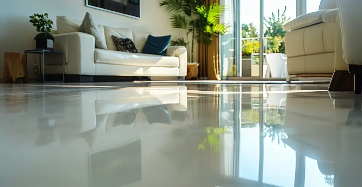 Sol époxy dans le salon