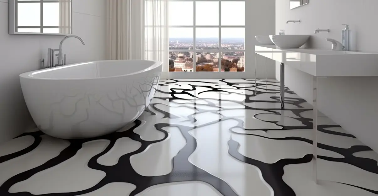  Sol de salle bain en résine