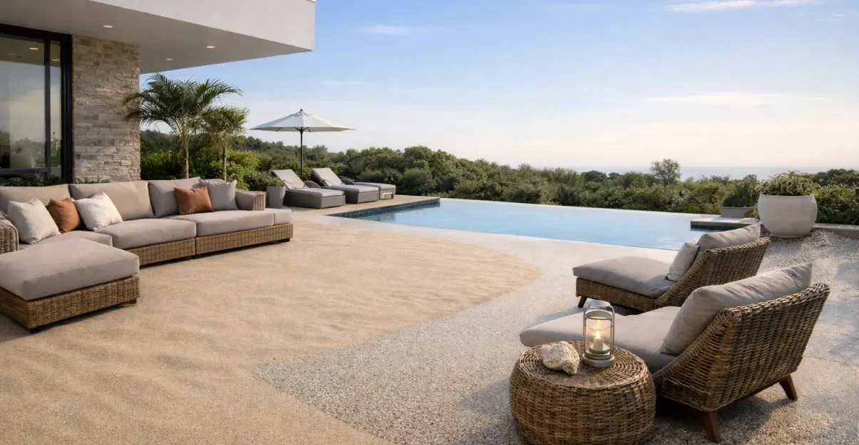  Sol extérieur en résine et sable