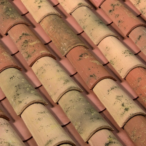 Tuile terre cuite canal Midi Patinée ambré