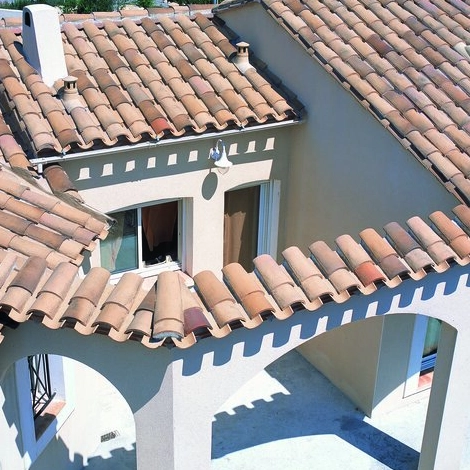 Tuile terre cuite canal Midi Patinée ambré