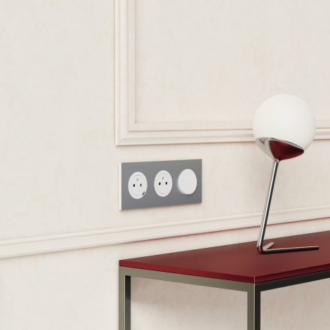 Prise 2P+T affleurante avec chargeur USB-C 18W Odace