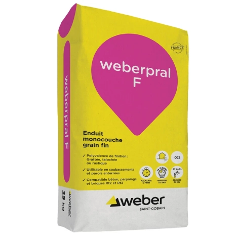 Enduit de façade monocouche traditionnel weber.pral F
