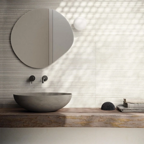 Faïence murale structurée Mockup Ostuni Line White