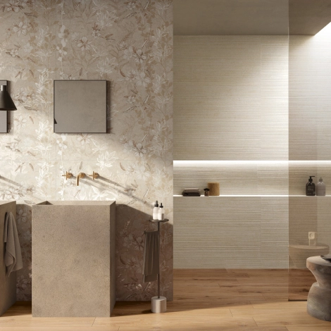 Faïence murale structurée Mockup Ostuni Line White