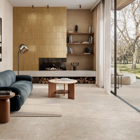 Carrelage intérieur grès cérame Realstone Travertino Cross Beige