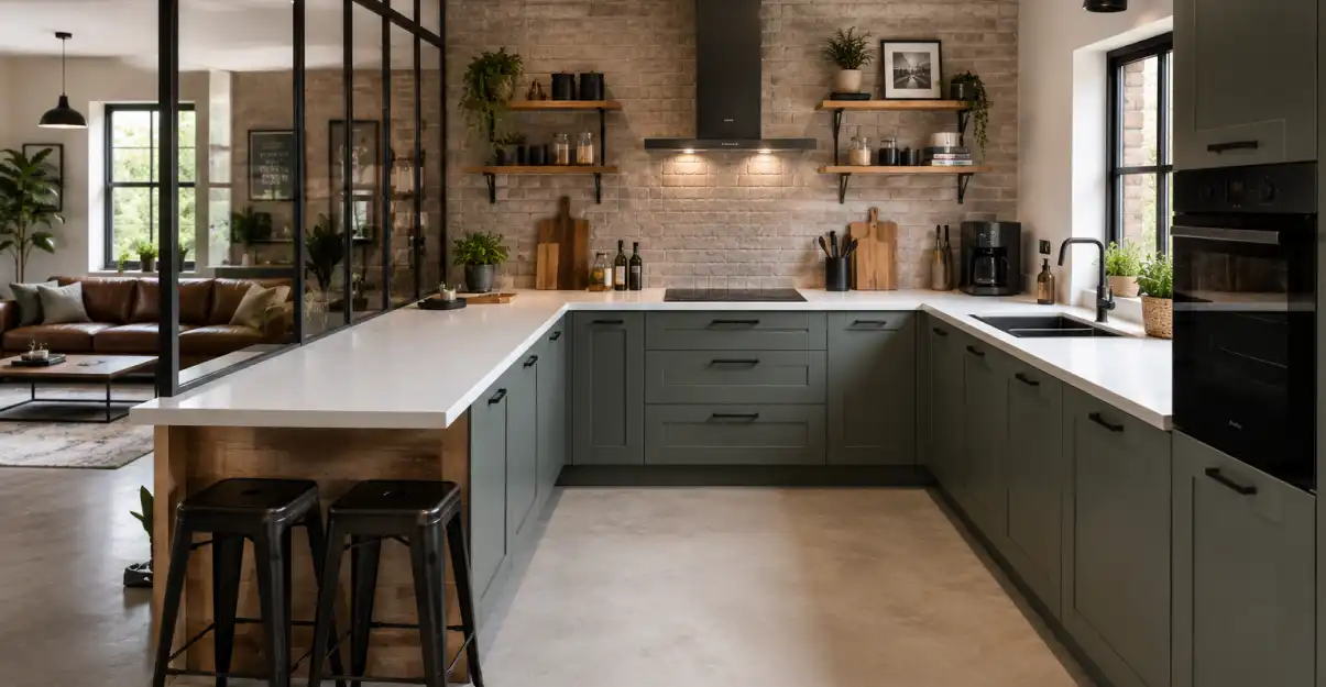 Cuisine en U style industriel