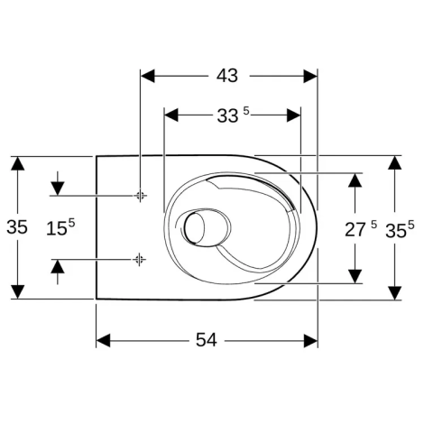 Cuvette WC suspendu Renova, Turboflush