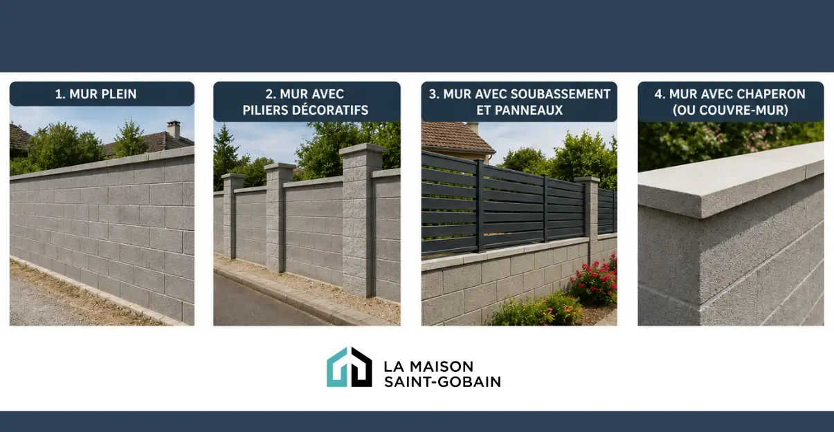 Les différents modèles de murs de clôture en parpaing