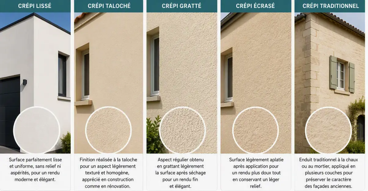 Les différents types de crépis de façade : tarifs détaillés